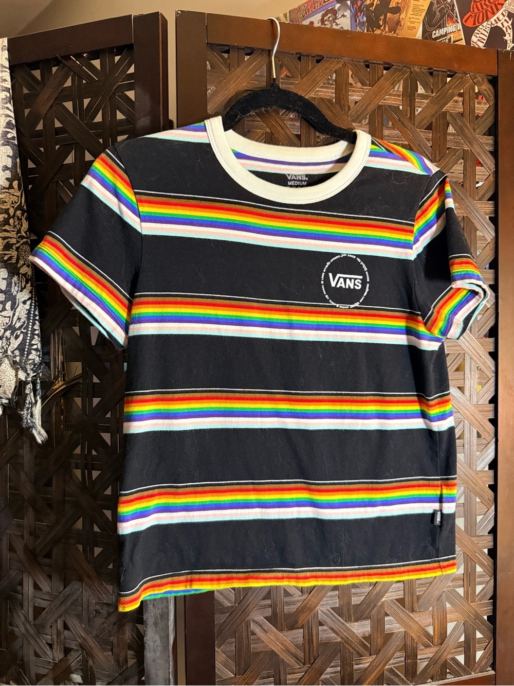 Vans Rainbow Stripe Tee - Black